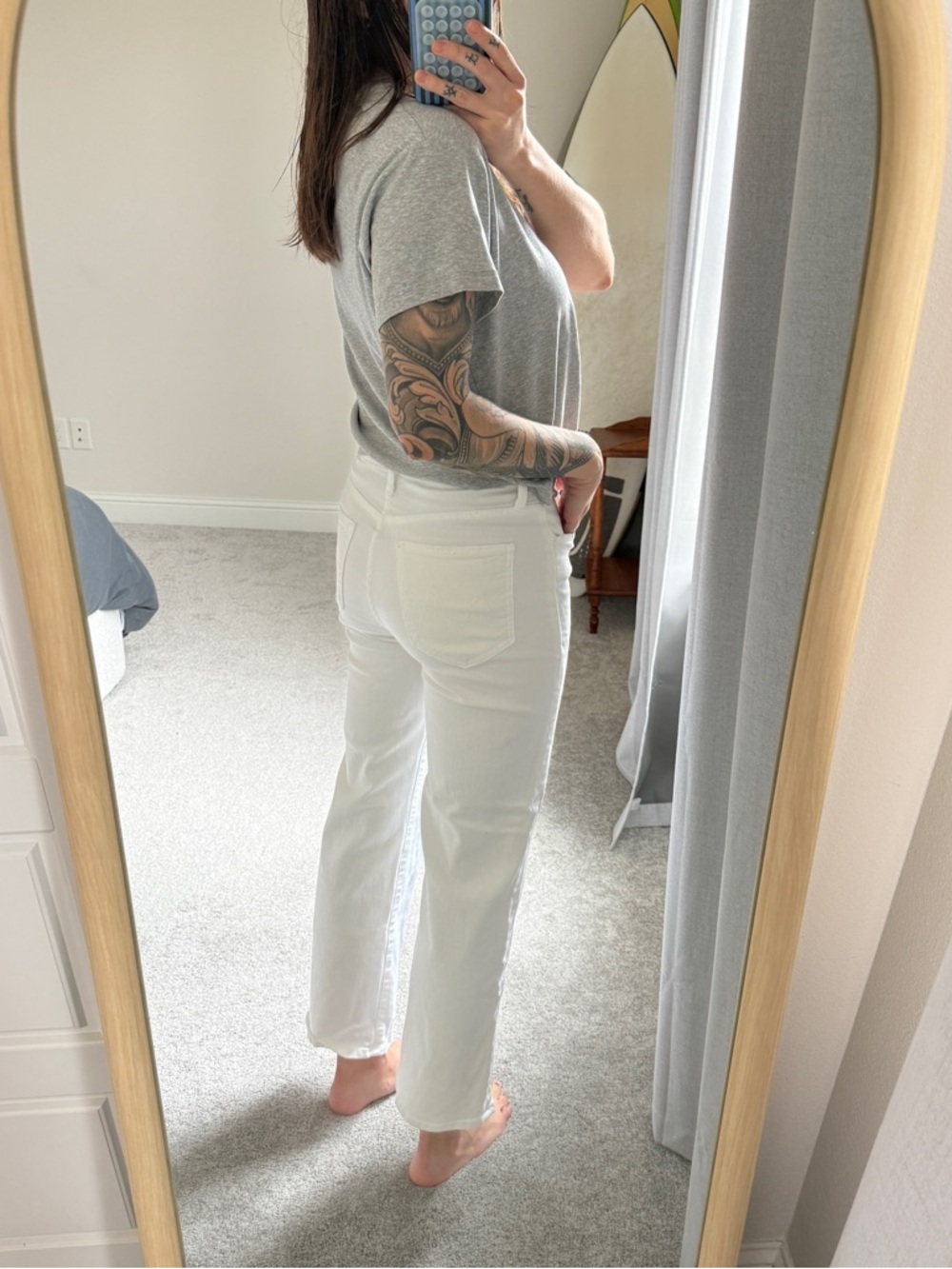 MOTHER White The Rambler Zip Ankle Jeans